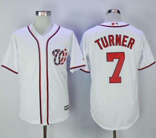 Nationals #7 Trea Turner White New Cool Base Stitched MLB Jersey